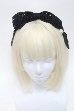 画像2: Angelic Pretty / Grace Laceカチューシャ  黒 S-25-02-27-004-AP-AC-AS-ZS