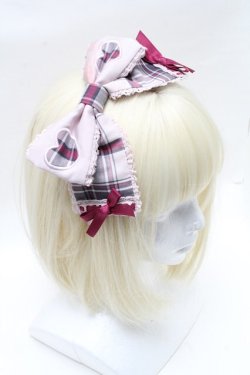 画像1: Angelic Pretty / Heartfulチェックカチューシャ  ピンク S-25-03-13-009-AP-AC-AS-ZS