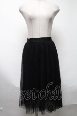 画像1: CECIL McBEE / チュール＆レーススカート  黒 S-25-03-13-084-LO-SK-HR-ZS