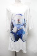 TRAVAS TOKYO / Sickly bunny BIG tee  白 S-25-03-13-034-PU-BL-HR-ZS