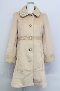 axes femme / COATレース使いコート m ベージュ T-24-02-25-019-AX-CO-SZ-ZT-C017