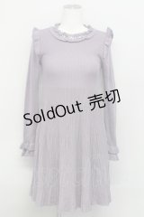 axes femme POETIQUE /ラメニットフレアワンピース M ラベンダー T-24-03-15-040-AX-OP-SZ-ZI