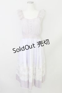 axes femme POETIQUE / カトラリープリントワンピース M ラベンダー T-24-06-06-027-AX-OP-SZ-ZT074