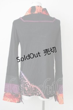 画像2: gouk / 着物襟重ね着風Tシャツ  ブラック T-25-01-12-019-GO-TS-SA-ZT