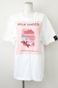 MILK / 100% LOVE TEE  白Ｘピンク T-25-01-17-001-ML-TO-HD-ZT