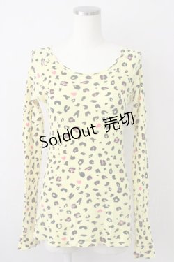 画像1: RNA / ワッフル地レオパードTシャツ M イエロー T-25-01-26-003-PU-TS-SA-ZT