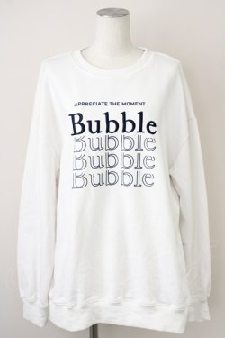 画像1: clear / Bubble刺繍トレーナー  白 T-25-02-01-004-LO-TO-SZ-ZT255