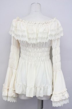 画像2: ATELIER PIERROT / Shirring princess sleeve blouse  アイボリー T-25-03-20-005-EL-BL-SA-ZT