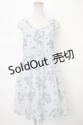 axes femme / 花柄ワンピース M サックス Y-24-04-10-119-AX-OP-SZ-ZI