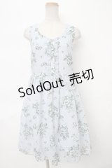 axes femme / 花柄ワンピース M サックス Y-24-04-10-119-AX-OP-SZ-ZI