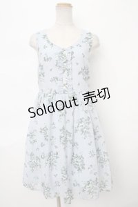 axes femme / 花柄ワンピース M サックス Y-24-04-10-119-AX-OP-SZ-ZI