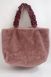 Maison de FLEUR / BAGファーフリルハンドルトートーバッグ F ダークピンク Y-24-05-25-009-LO-BG-SZ-ZI