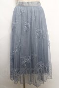 axes femme / チュール刺繍スカート M サックス Y-24-06-01-194-AX-SK-SZ-ZY
