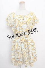 MILK / Banana BOYワンピース  サックスベース Y-24-06-08-164-ML-OP-SZ-ZI