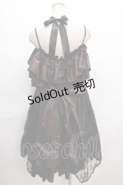 画像2: MR corset / ホルターネックワンピース  ワイン×黒 Y-24-06-14-095-PU-OP-SZ-ZY