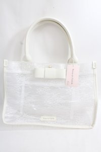 Maison de FLEUR / レースクリアスクエアトートバッグ F アイボリー Y-24-06-27-088-LO-BG-SZ-ZI