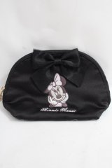 Maison de FLEUR / Minnie Mouse/ラウンドポーチ F ブラック Y-24-06-27-002-LO-ZA-SZ-ZI