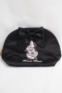 画像1: Maison de FLEUR / Minnie Mouse/ラウンドポーチ F ブラック Y-24-06-27-002-LO-ZA-SZ-ZI