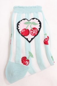 Angelic Pretty / Cherry Stampクルー丈ソックス  ミント Y-24-07-03-010-AP-ZA-SZ-ZY