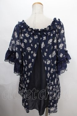 画像2: axes femme / 花柄オフショルブラウス M コン Y-24-08-04-117-AX-BL-SZ-ZT393