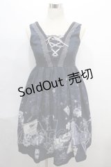 axes femme / メッセージカードパネル柄ワンピース M 紺 Y-24-08-07-066-AX-OP-SZ-ZY