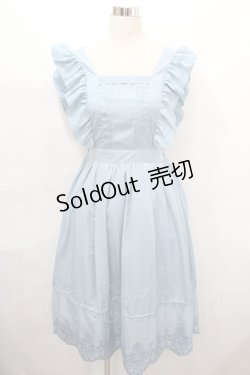 画像1: axes femme POETIQUE / トランプ刺繍エプロンワンピース M サックス Y-24-08-10-140-AX-OP-SZ-ZY