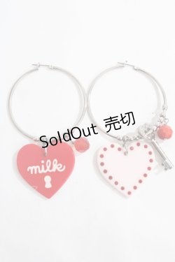 画像1: MILK / ハートKEYピアス  シルバー Y-24-08-22-002-ML-AC-SZ-ZY