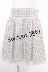 mille fille closet by LODISPOTTO / ミル刺しゅうガールズチェックふわふわキュロットパンツ M ブラウン Y-24-08-28-119-LO-PA-SZ-ZY