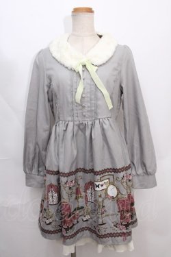 画像1: axes femme /アンティークルーム柄ワンピース M グレー Y-24-09-18-115-AX-OP-SZ-ZY