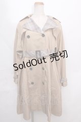 axes femme POETIQUE / COATチェック配色トレンチコート  ベージュ Y-24-09-18-122-AX-OP-AS-ZY