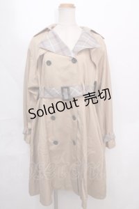 axes femme POETIQUE / COATチェック配色トレンチコート  ベージュ Y-24-09-18-122-AX-OP-AS-ZY