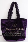 Maison de FLEUR / POPUP限定 ベロアフリルハンドルトートバッグ F ディープパープル Y-24-09-18-039-LO-BG-SZ-ZY