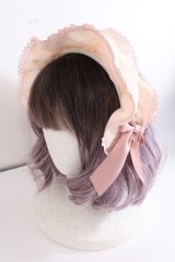 axes femme kawaii / ドットチュールフリルカチューシャ  ピンク Y-24-09-25-065-AX-AC-SZ-ZY