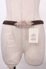 axes femme / ブーケデザイン細ゴムベルト  ピンク Y-24-09-28-001-AX-ZA-SZ-ZY