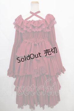 画像1: Vallee lys / Coquelicot dress (ミディアム)  ワイン Y-24-10-01-084-GO-OP-SZ-ZY