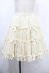 Angelic Pretty / ドットシフォンキューティーリボンスカート  アイボリー Y-24-10-08-143-AP-SK-SZ-ZY