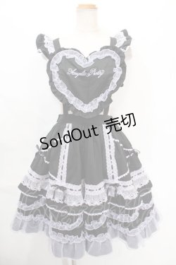 画像1: Angelic Pretty / Heart胸あて付スカート(無地)  ブラック×ラベンダー Y-24-10-13-127-AP-SK-SZ-ZY