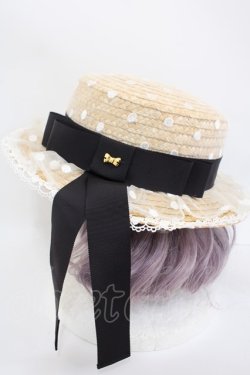 画像2: Angelic Pretty / AiryドットチュールストローHAT  黒 Y-24-10-19-077-AP-AC-SZ-ZY