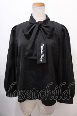 画像1: TRAVAS TOKYO / Bowtie blouse F ブラック Y-24-10-19-093-PU-BL-SZ-ZY