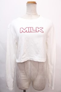 MILK / MILKショート L.S Tee  白 Y-24-10-19-140-ML-TO-SZ-ZY