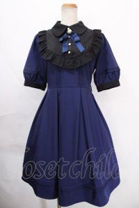 Amavel / Classical Frill ワンピース(ミドル丈) F ネイビー Y-24-10-19-190-CA-OP-SZ-ZY