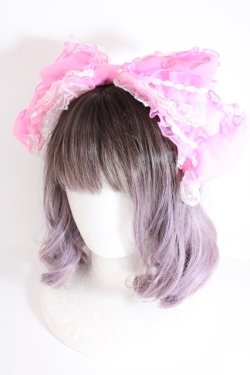 画像1: Angelic Pretty / フリルシースルーカチューシャ  ダークピンク Y-24-10-25-084-AP-AC-SZ-ZY