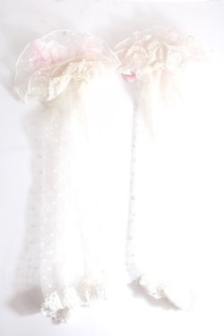 画像2: Angelic Pretty / ハートチュールPrincessアームウォーマー  白×ピンク Y-24-10-25-097-AP-ZA-SZ-ZY