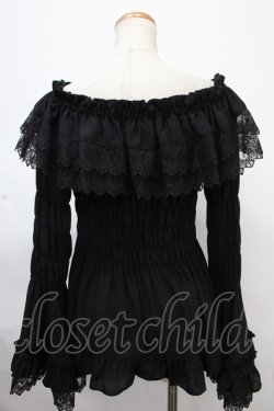 画像2: ATELIER PIERROT / Shirring princess sleeve blouse  黒 Y-24-11-09-012-EL-BL-SZ-ZY