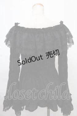 画像2: ATELIER PIERROT / Shirring princess sleeve blouse  黒 Y-24-11-09-012-EL-BL-SZ-ZY