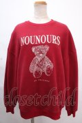 merry jenny / bear embroideryトレーナー F レッド Y-24-11-18-110-LO-TO-SZ-ZT285