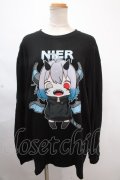 NieR Clothing / 擬人化ぐれまるロングTシャツ F 黒 Y-24-11-18-112-PU-TS-SZ-ZY