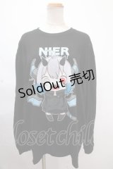 NieR Clothing / 擬人化ぐれまるロングTシャツ F 黒 Y-24-11-18-112-PU-TS-SZ-ZY