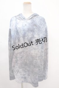 NieR Clothing / 総柄プルパーカー  紺 Y-24-11-18-121-PU-TO-SZ-ZY