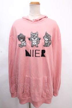 画像1: NieR Clothing / がおまる刺繍パーカー  ピンク Y-24-11-18-125-PU-TO-SZ-ZY